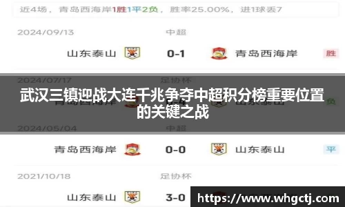 武汉三镇迎战大连千兆争夺中超积分榜重要位置的关键之战